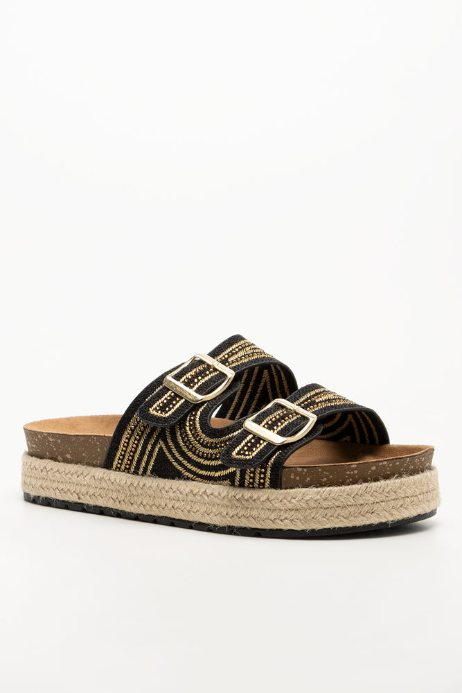 Espadrille Platform Sandal Black