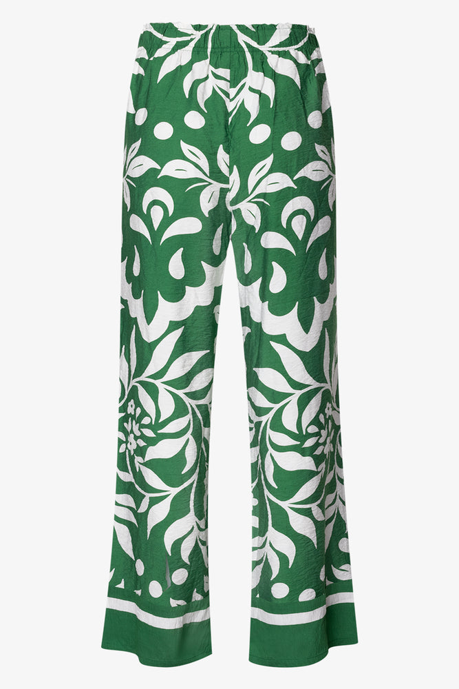 Tropical Print Pants Green