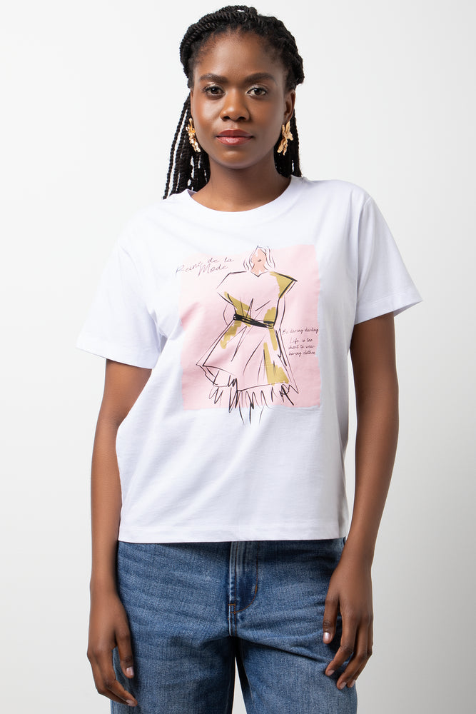 Crew Neck Short Sleeve T-Shirt White