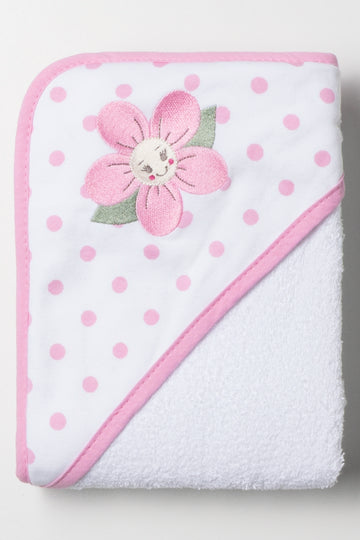 Flower Hooded Towel White
