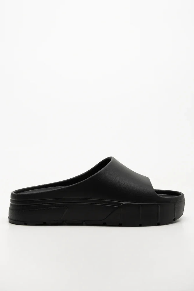 Platform Moulded Slides Black