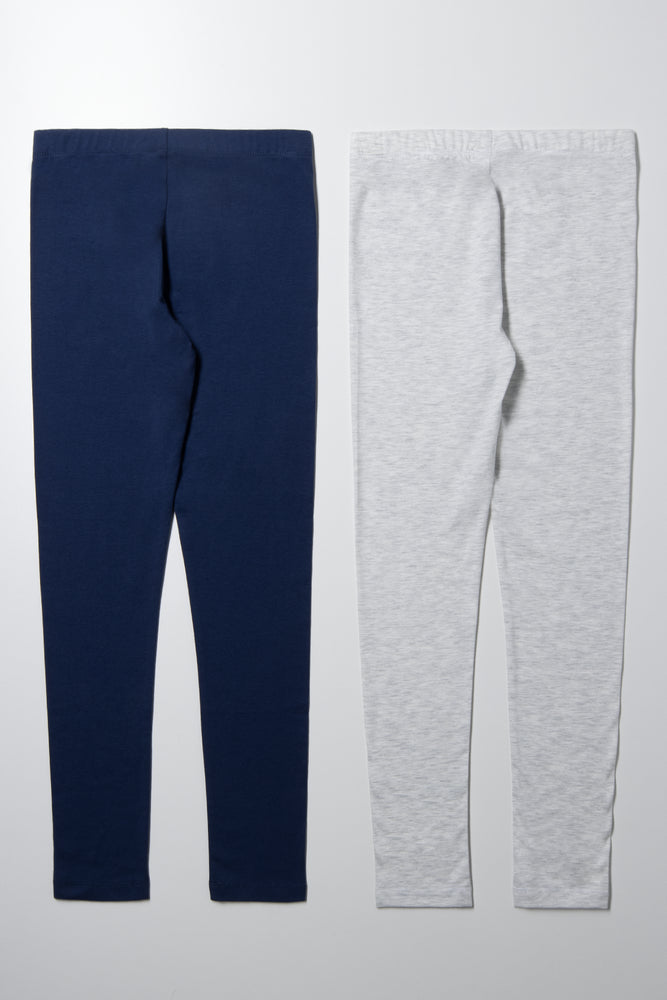 2 Pack Leggings Grey And Navy (2)