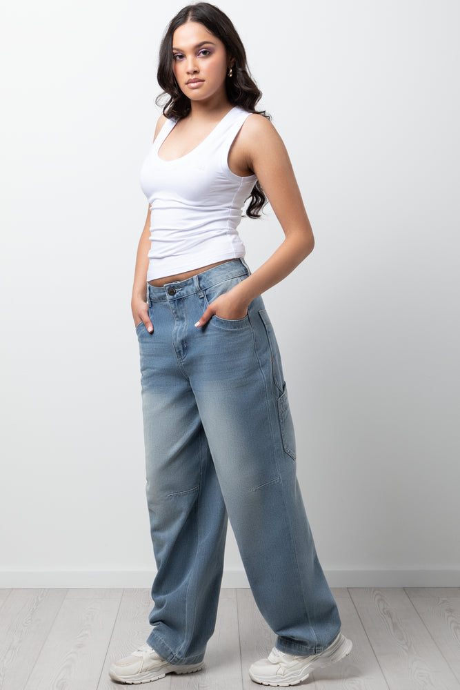 Barrel Jeans Mid Blue