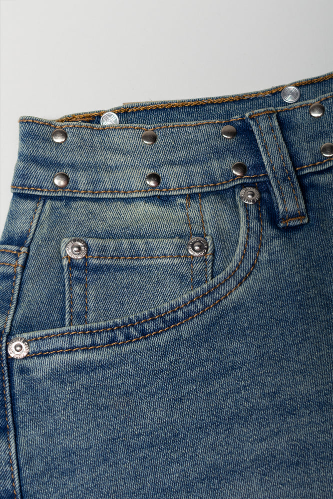 Denim Skirt Mid Wash Blue (1)