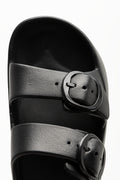 Double Buckle Sandals Black (4)