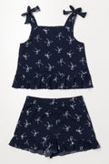 Peplum Knit Set Navy