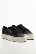 Distressed Denim Sneakers Dark Grey