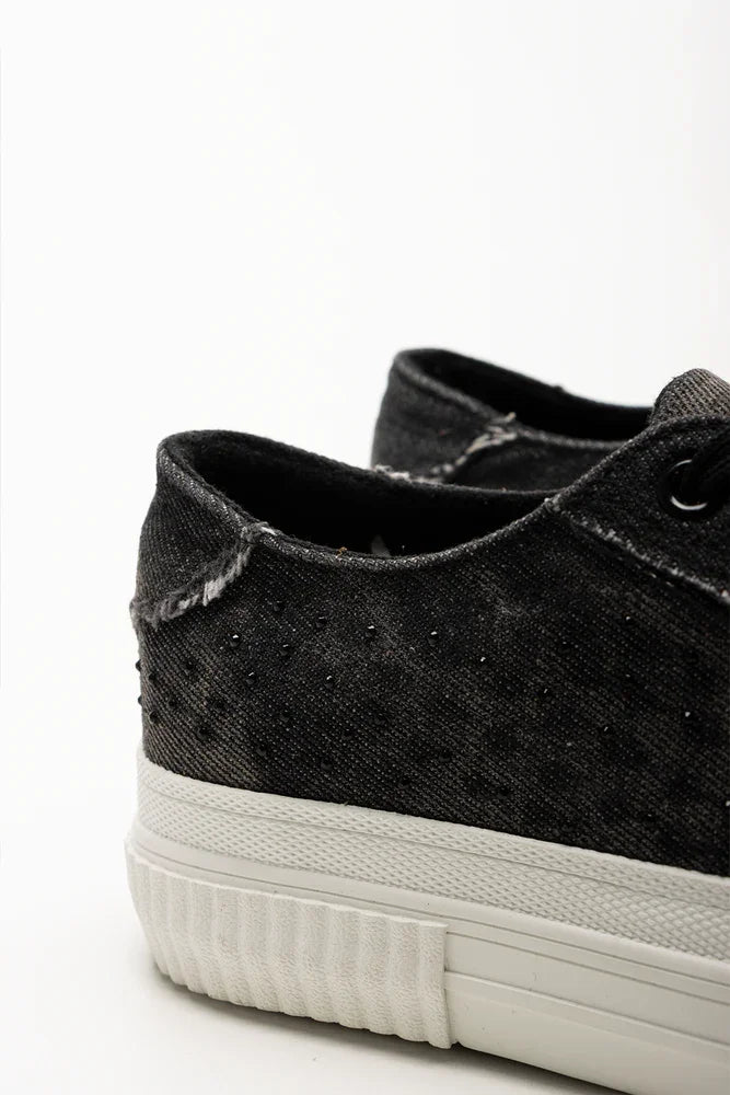 Distressed Denim Sneakers Dark Grey (3)