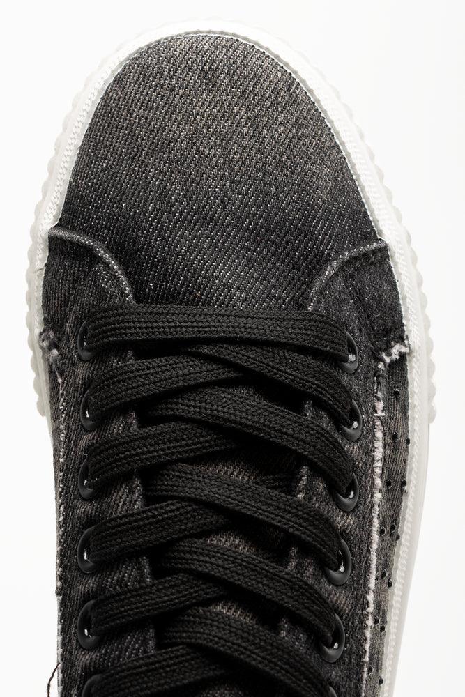 Distressed Denim Sneakers Dark Grey (4)