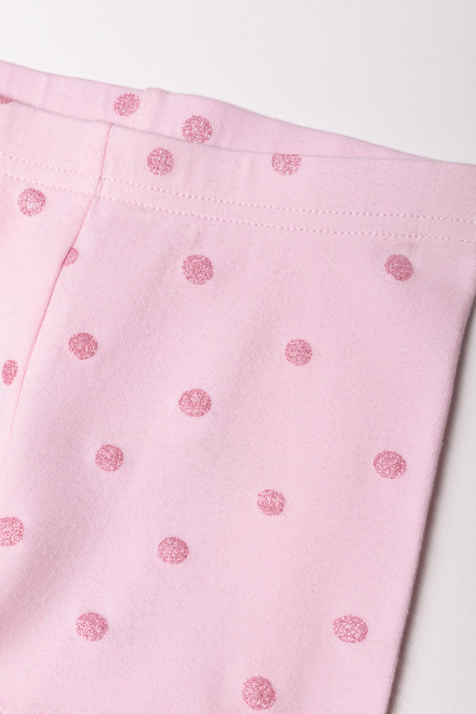 Glitter Spots Leggings Light Pink (1)