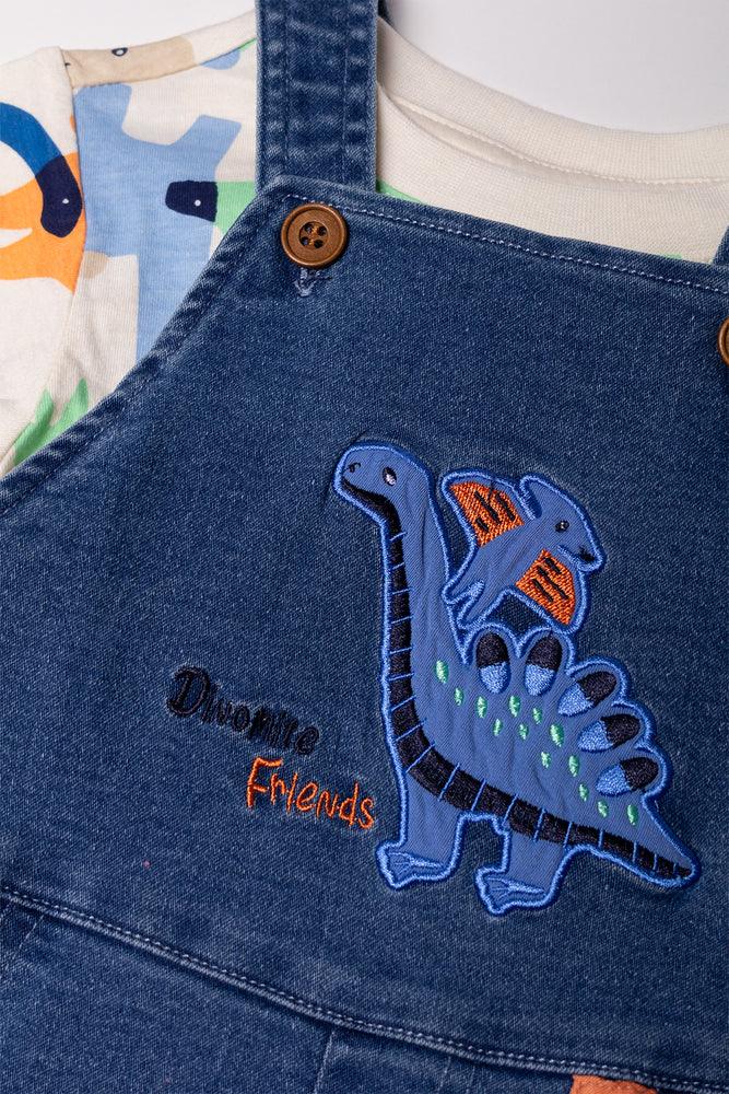 Denim Dungaree and T-shirt Set