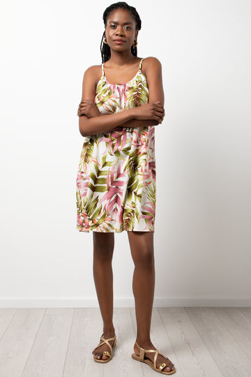 Strappy Fern Print Dress Multi