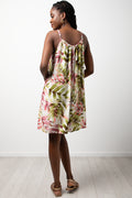 Strappy Fern Print Dress Multi (2)