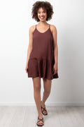 Tiered Strappy Dress Brown