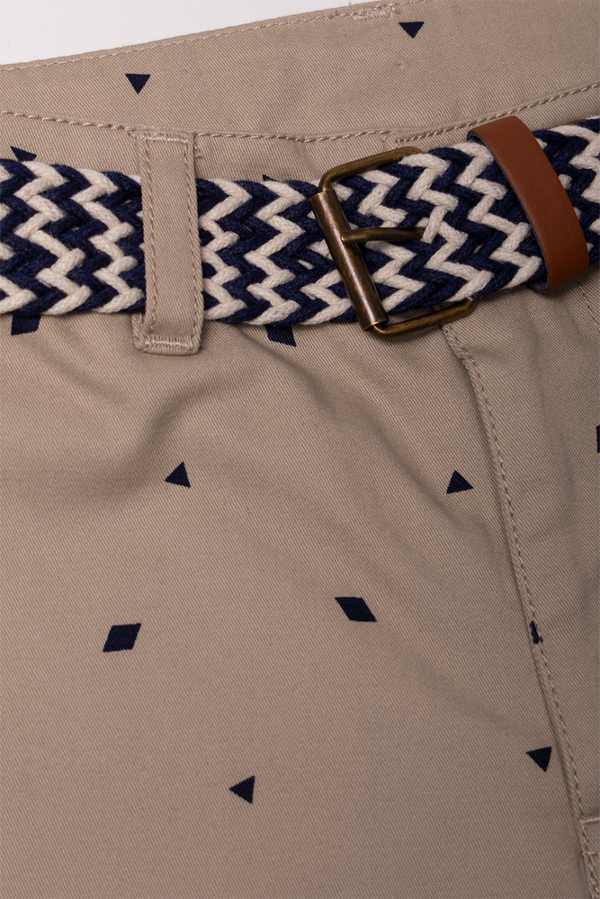 Belted Chino Shorts Natural
