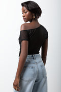Short Sleeve Mesh Top Black (2)