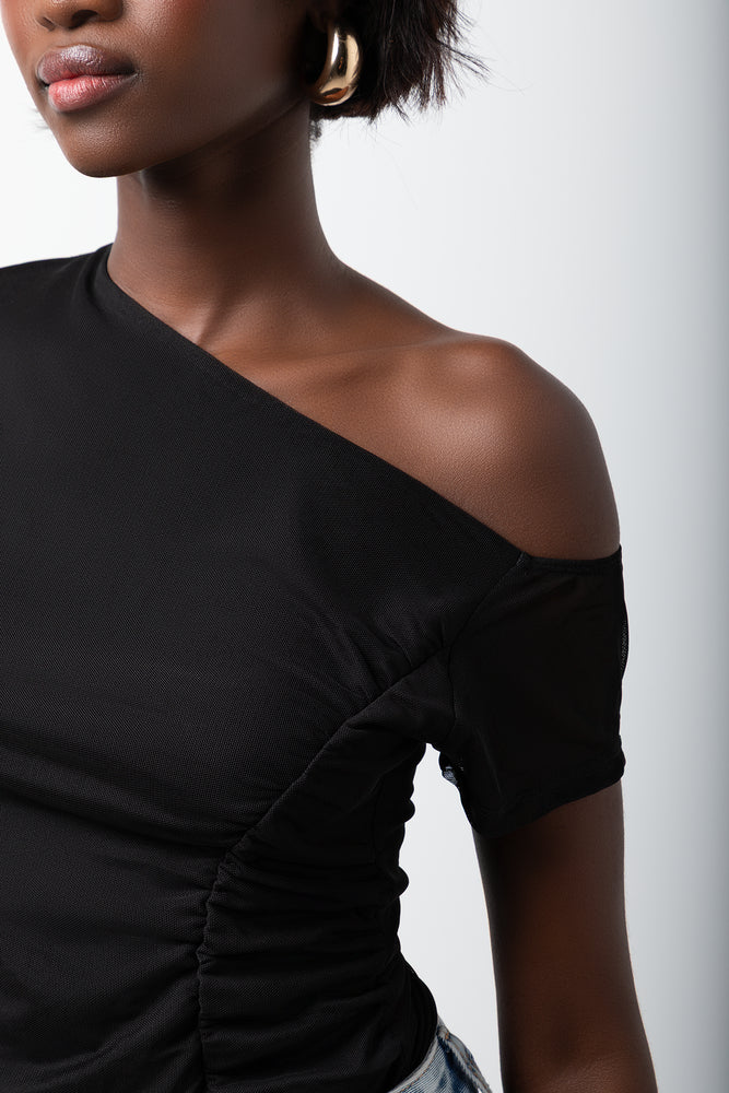 Short Sleeve Mesh Top Black (3)