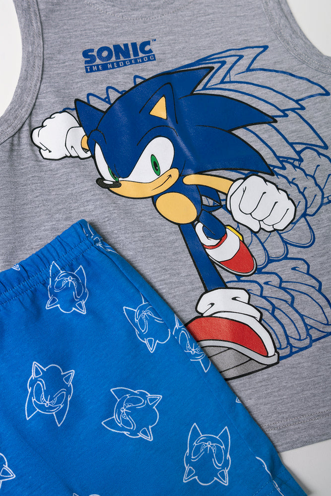 Sonic Sleeveless Pyjamas Blue (1)