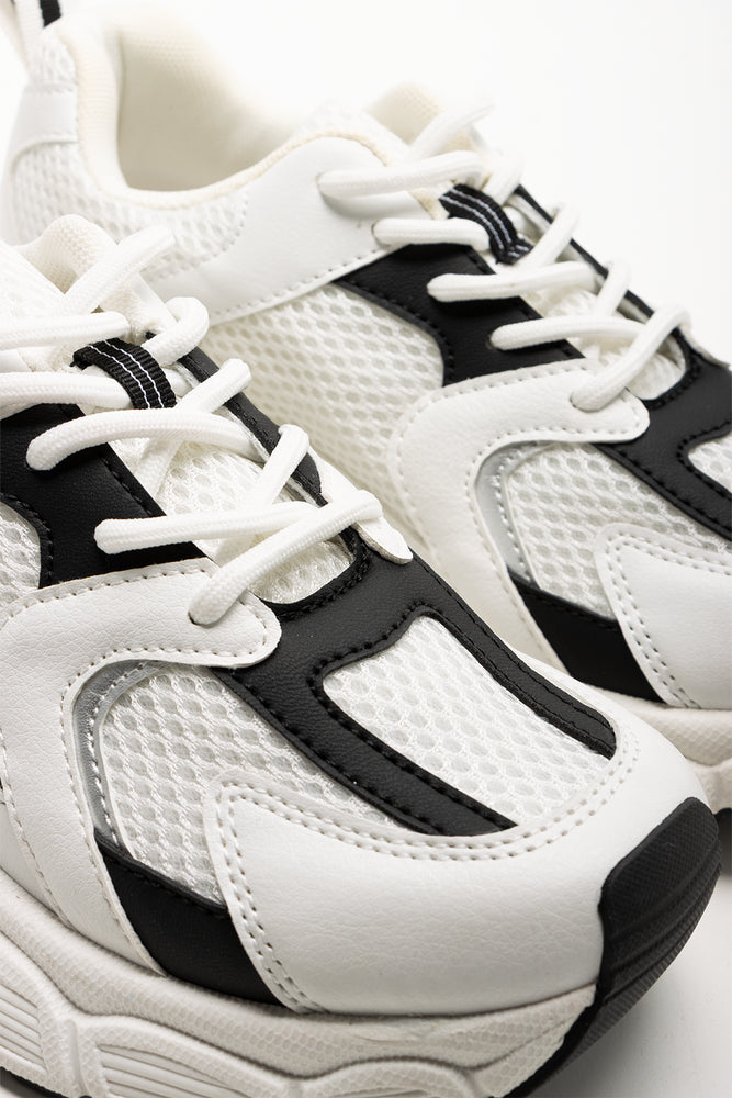Chunky Mesh Trainers White (2)