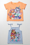 2 Pack Paw Patrol Tops Blue & Peach