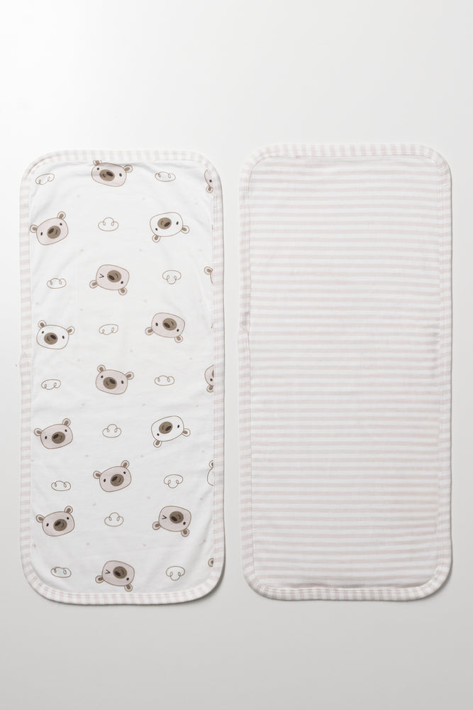 2 Pack Wide Burp Cloths Natural