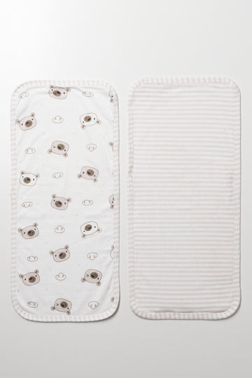 2 Pack Wide Burp Cloths Natural