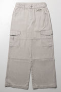 Denim Contrast Cargo Pants Light Grey