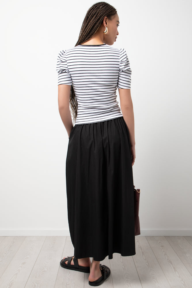 Short Sleeve Stripe T-Shirt Black And White (2)