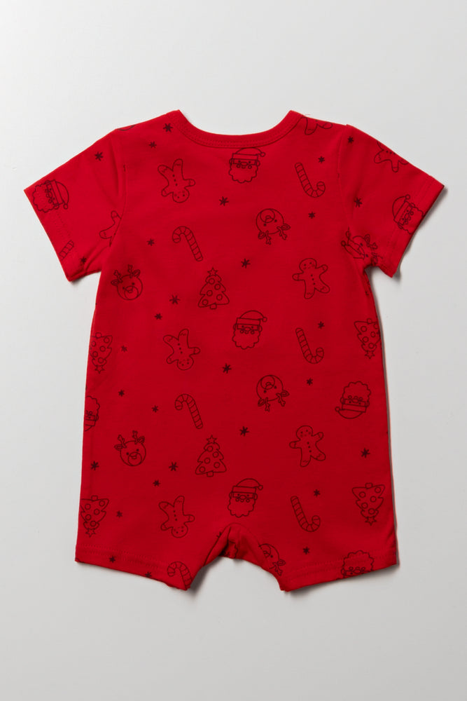 My First Christmas Romper Red (2)