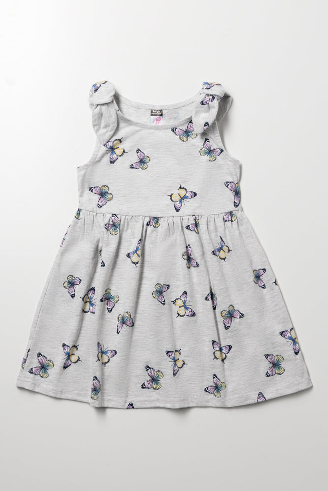 Butterfly Dress With Bows Grey