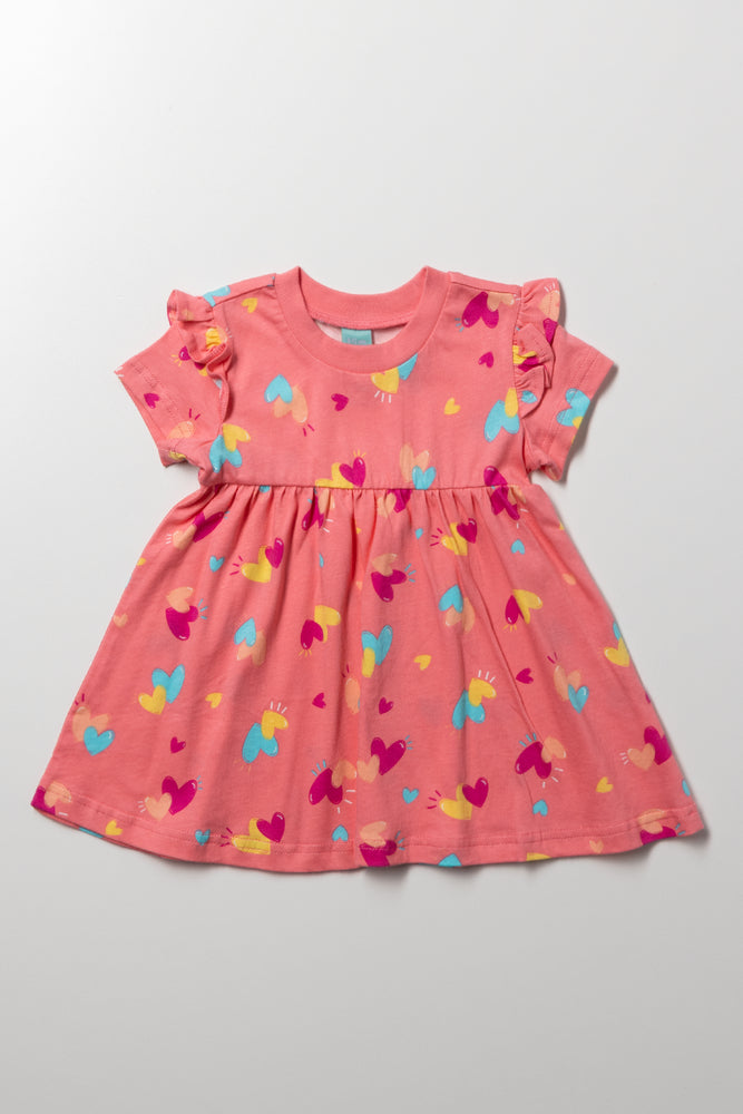 Frill Sleeve Dress Pink