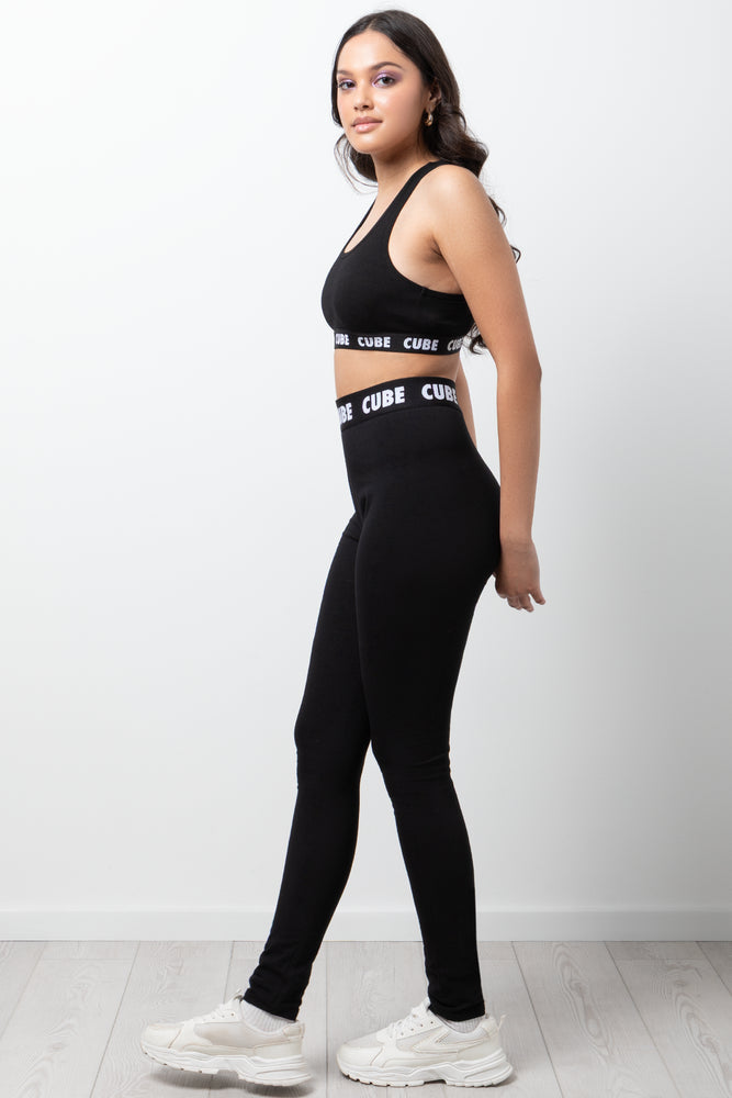 Crop Elasticated Vest Black (2)