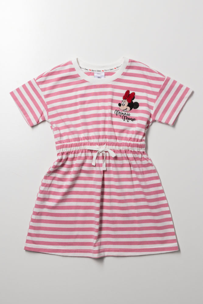 Minnie Mouse Stripe Dress Pink