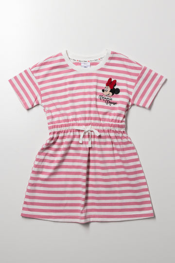 Minnie Mouse Stripe Dress Pink