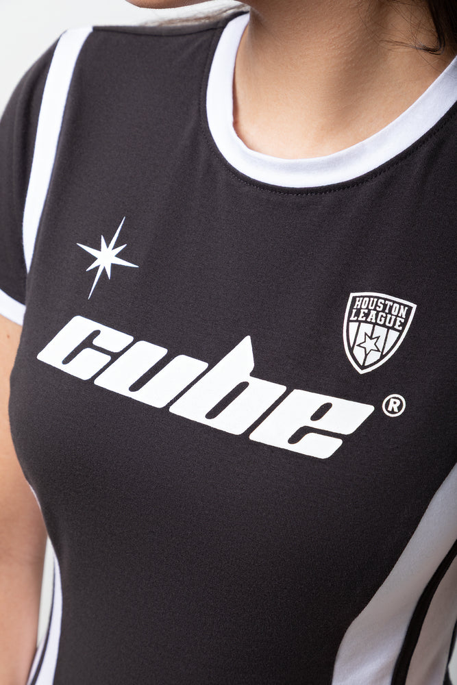 Contrast Fitted T-Shirt Black & White (5)