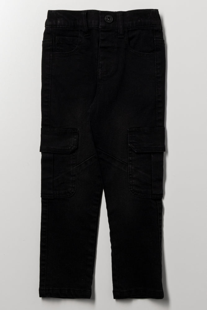 Cargo Denim Jeans Black