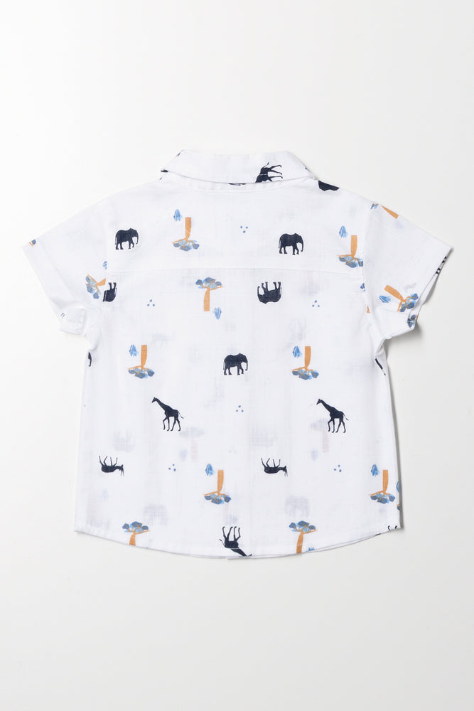 Safari Printed Shirt White (2)