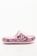 Butterfly Print Pool Slides Lilac (1)