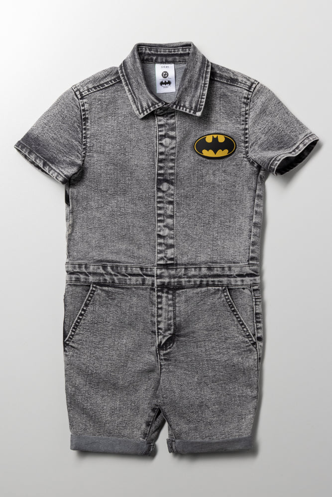 Batman Denim Boiler Suit Charcoal