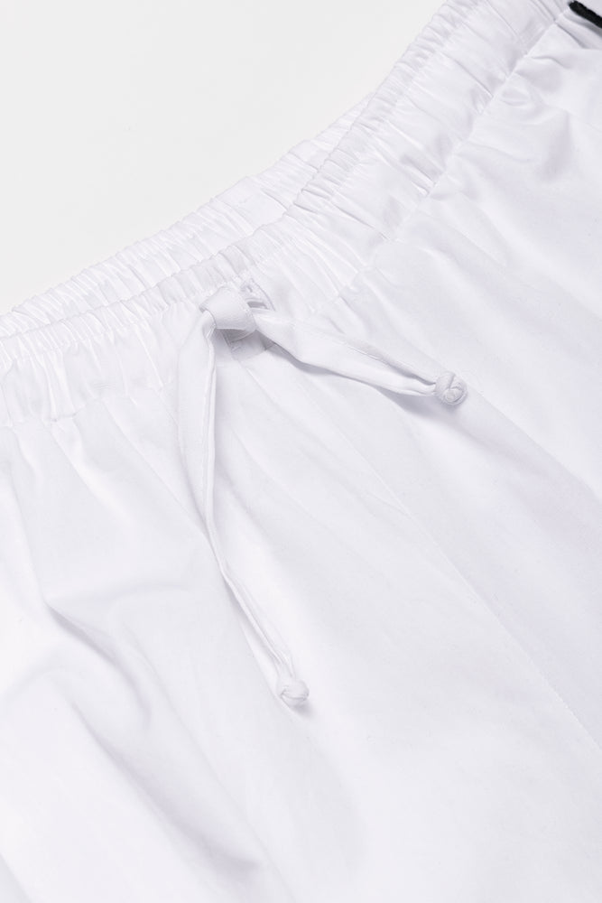 Pull On Pants With Side Stripe White