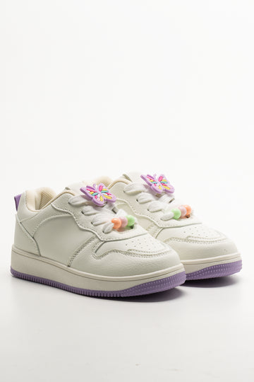 Butterfly Charm Sneakers White & Lilac