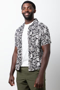 Resort Short Sleeve Shirt Black And White