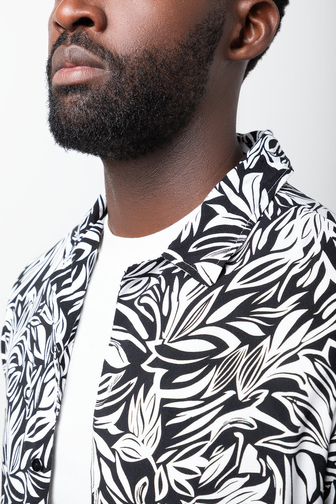 Resort Short Sleeve Shirt Black And White (3)