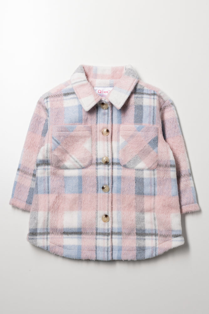 Check Shacket Pink And Blue