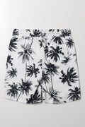 Palm Print Swim Shorts Black & White (2)