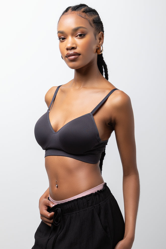 Seamfree Bralette Dark Grey (1)