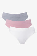 3 Pack Seamfree Brazilian Panties Grey, Pink And White