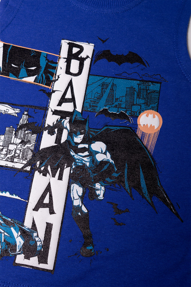 Batman 2 Pack Sleeveless Vests Blue And Grey