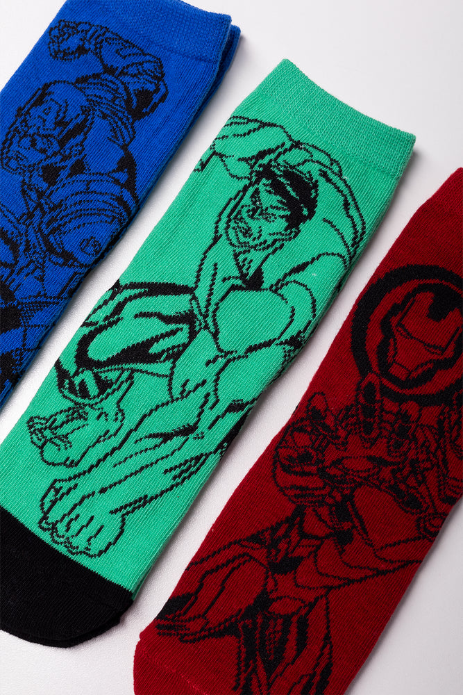 Avengers 3 Pack Socks Blue (1)