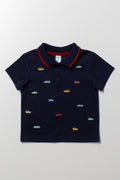 Embroidered Cars Golfer Navy